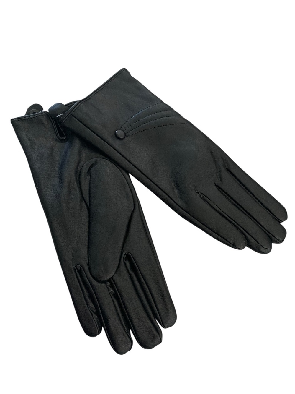 Classic Black PU Leather Women's Gloves